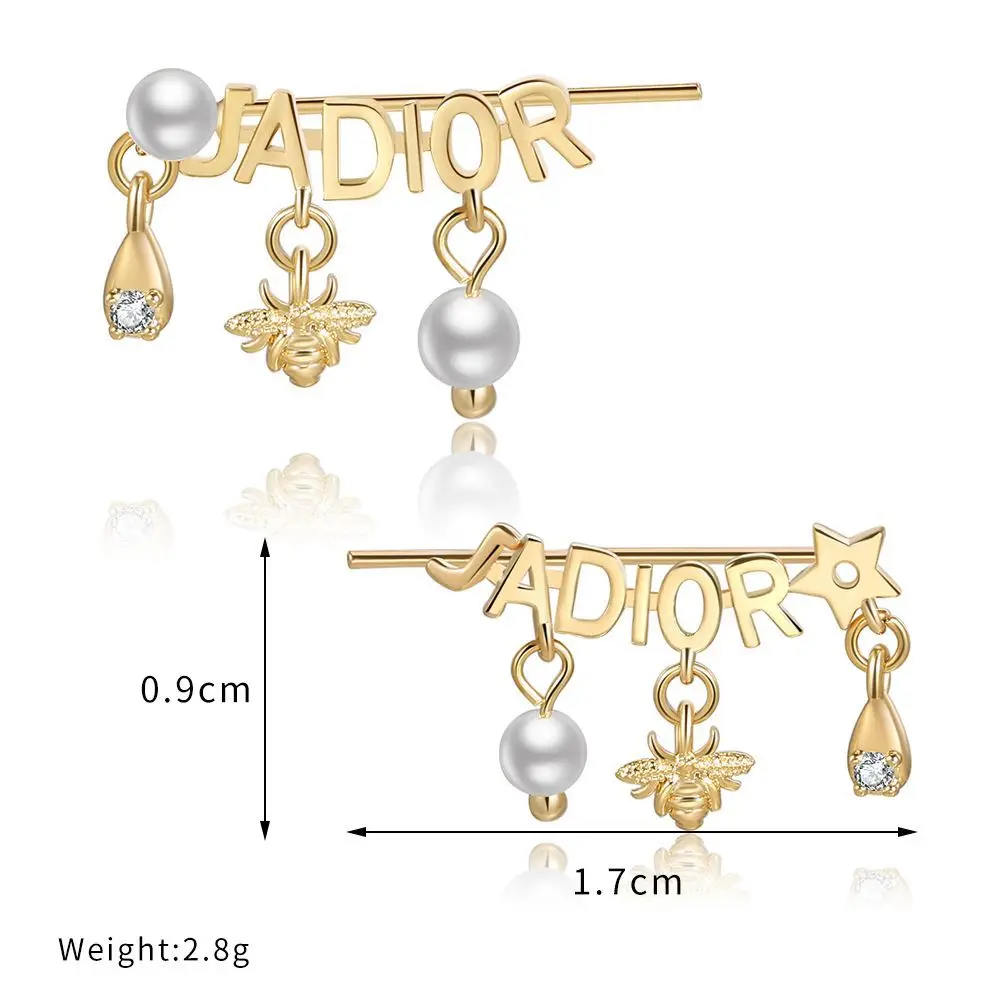 

S925 Silver Needle Bee Zircon Simple Tassel Earrings Clip Female Di Home Temperament Super Fairy Earrings Wholesale
