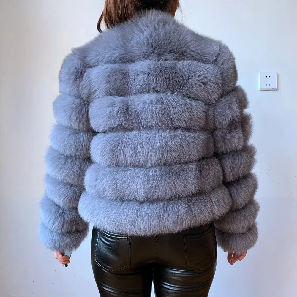 2021 new Long sleeves Women  arrival FREE SHIPPING women winter real fox fur coat hot sale big fur long sleeve