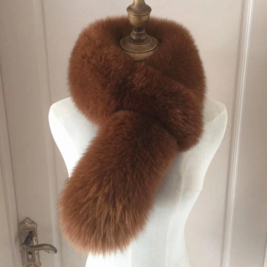 

Hot Sale Women Scarf 100% Natural Fox Fur Scarves Girl Real Fur Neckerchief Winter Multicolor Warm Muffler Shawl
