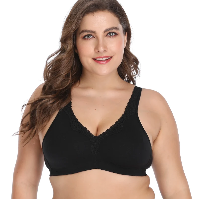 Новые кружевные бюстгальтеры с полным покрытием из хлопка без проволоки для