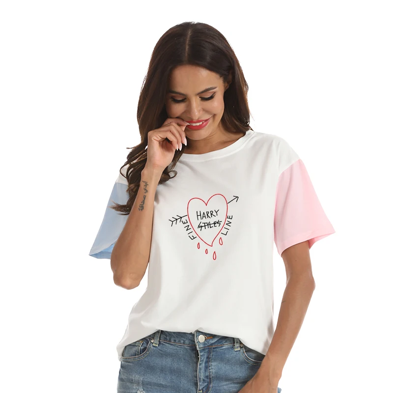 

Женская хлопковая Футболка с принтом, в стиле Харадзюку