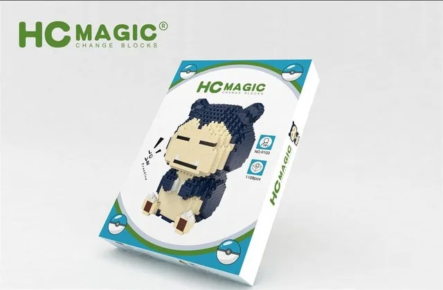 HC волшебный Алмаз строительные блоки игрушки мультфильм микро кирпичи чармандер аниме игрушка аукциона фигурки милые дети подарок на день рождения - Цвет: 9103Snorlax withbox