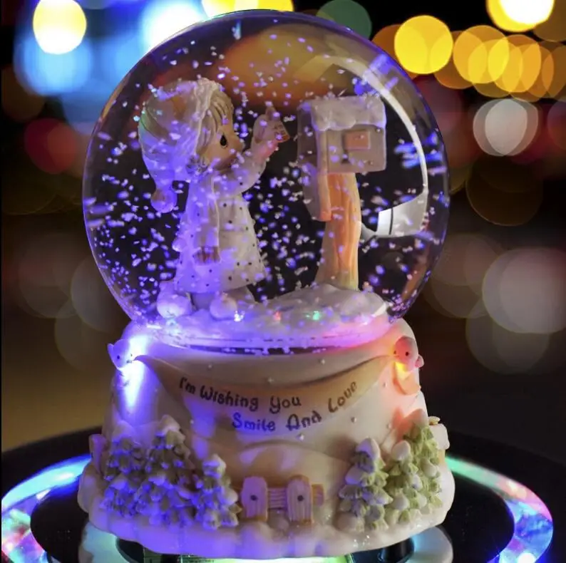 YM Creative crystal ball music box snowflake lamp | Дом и сад