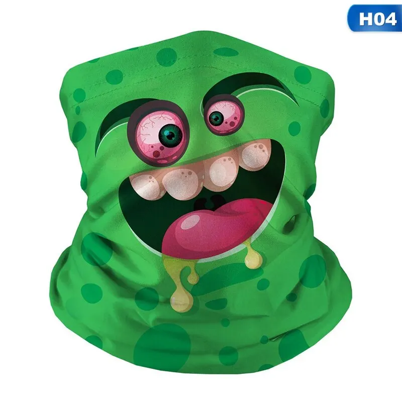 

1Pc Halloween Pattern Kids Windproof Bandana Scarf Neck Gaiter Tube Ear Warmer Dustproof Cute Sports Protection Scarf