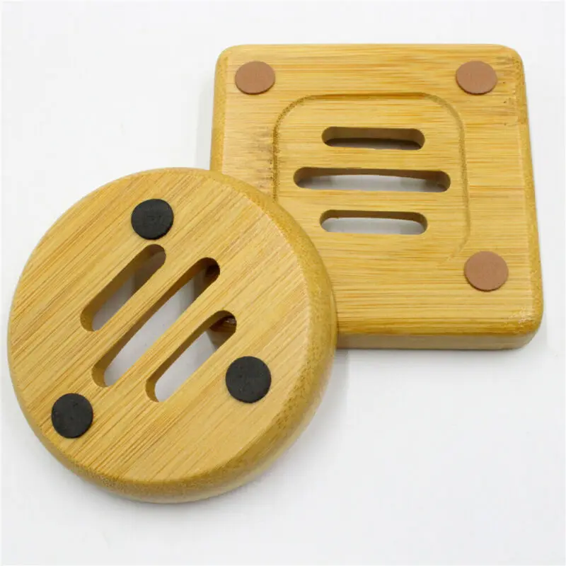 Деревянная мыльница из натурального бамбука Новый портативный поддон для мыла |