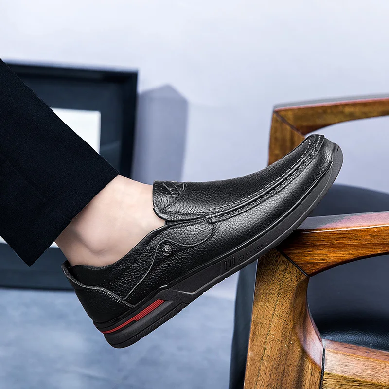 Кроссовки мужские из натуральной кожи повседневная обувь без шнуровки роскошные