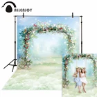 Allenjoy весенний фон для фотосъемки с цветами, рамкой, рисунком облаков, Детские фотостудии, виниловые фоны из полиэстера