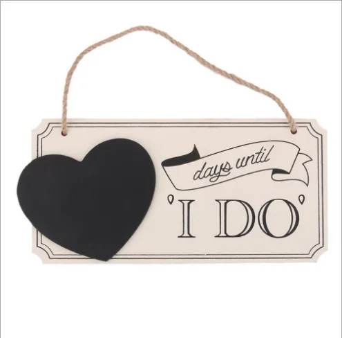 Boards Wooden Lettering Sign I Do Heart Pattern Countdown Wedding Decoration Hanging Board Decorative x | Дом и сад