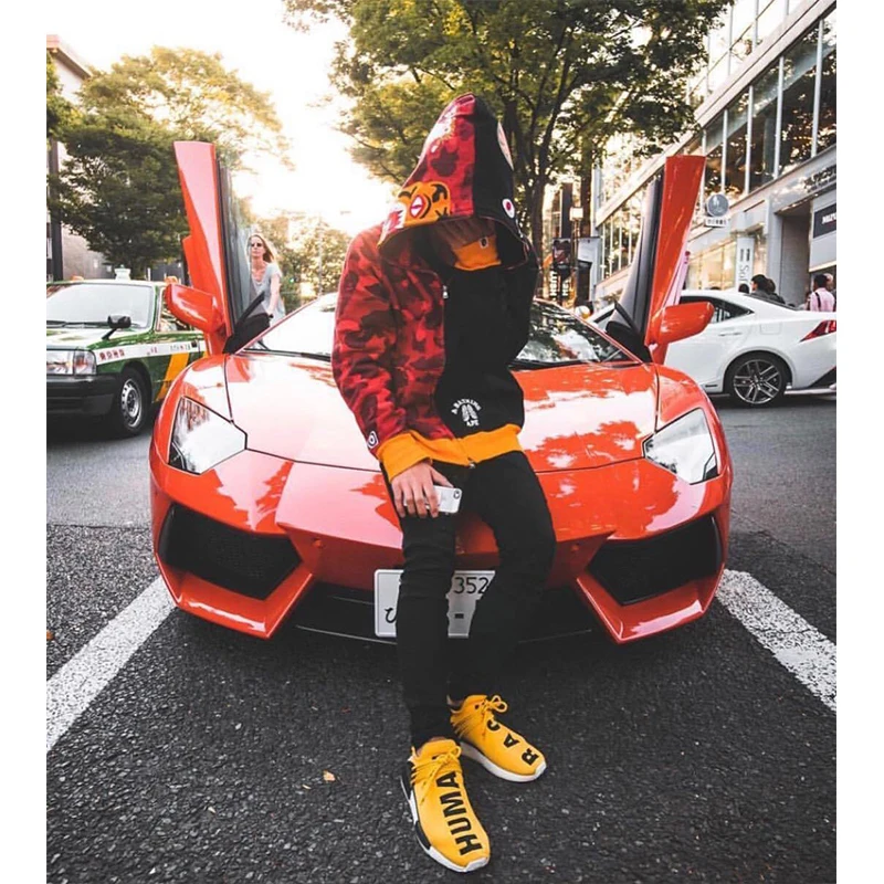 

Zip Up Hoodie Japanese Classic Shark Sweatshirt Red Camouflage Leisure Hooded Stitching Zipper Cardigan Coat Mens Hoodies