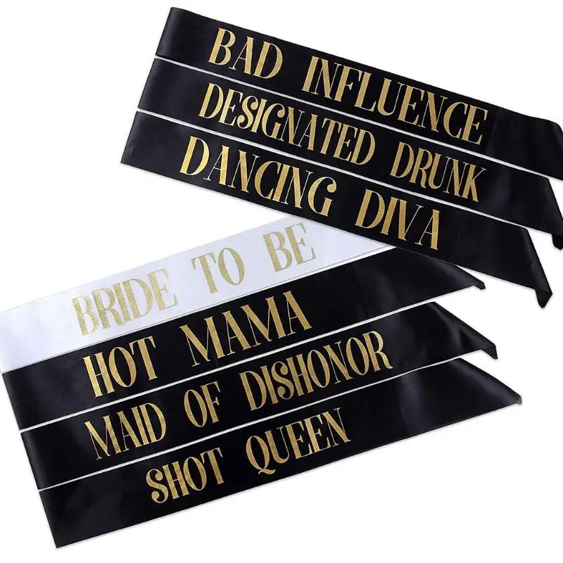 

1pc Bachelorette Sashes Bride To Be Sash Wedding Bridal Bachelorette Party Decorations Supplies Favors Short Queen