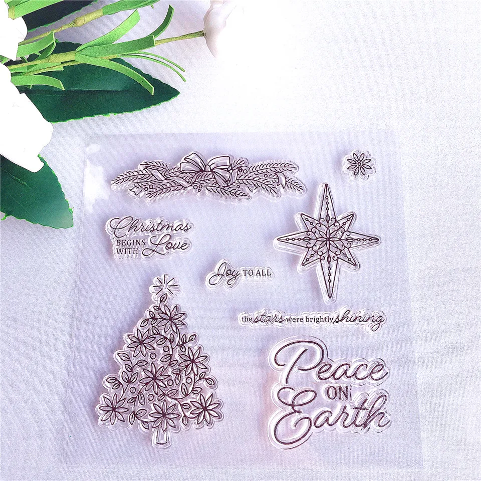 Christmas Wishes Tree Craft Transparent Silicone Stamp for Scrapbooking DIY Photo album Decorative Clear Stamps Sheet