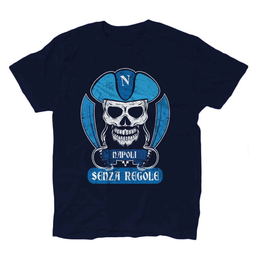 Футболка Maglietta Calcio Pirata Tifosi Napoli Ultras 1 Kiarenzafd уличная Ретро футболка|Мужские