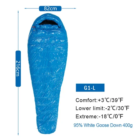 Спальный мешок AEGISMAX FP800, 95%, белый гусиный пух, Сверхлегкий, для холодной зимы