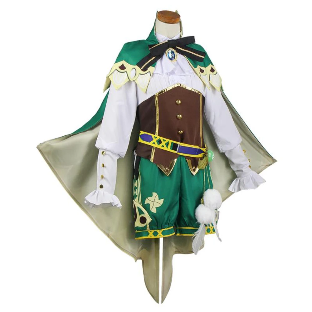 Hot Game Genshin Impact Venti Cosplay Costume Party Dress Women Halloween Carnival Christmas Gift Suit Full Set Wigs Hat Cloak |