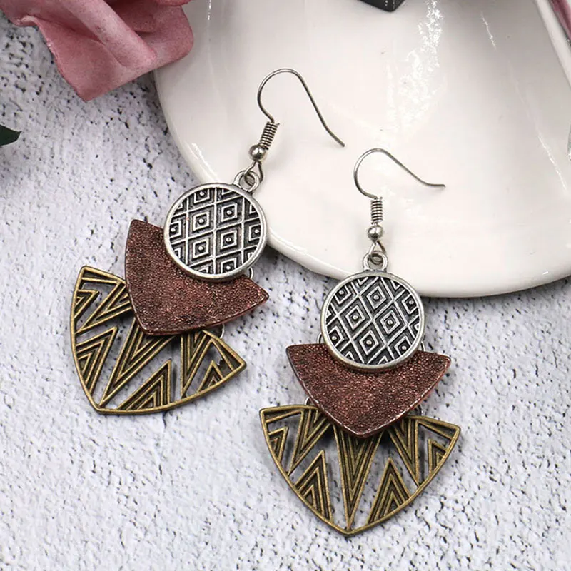 Винтажные элегантные серьги геометрические сращивающиеся ювелирные изделия