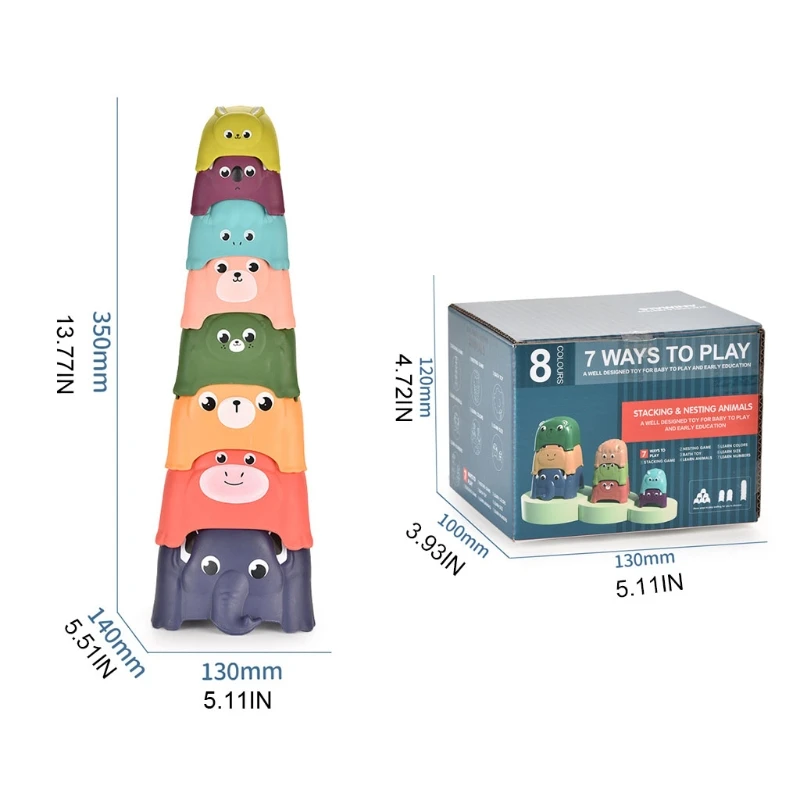 

Swimming Pool Toy Sandglass Stacking Cup Bath Playing Toys Animal Cup Shower Toys Sand Play Toy Bathtub Toy for Baby