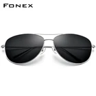 FONEX Мужские Зеркальные Солнцезащитные очки-авиаторы из чистого титана