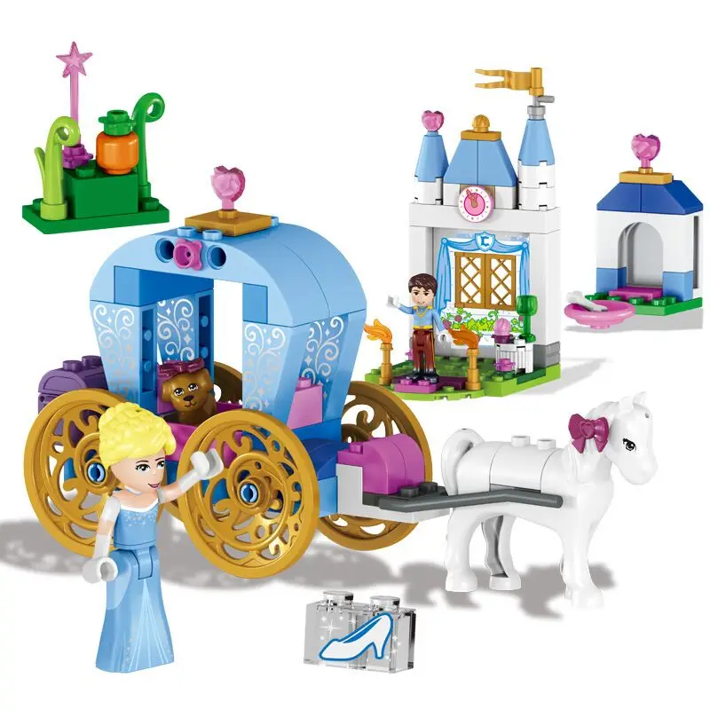 122pcs Friends Princess Cinderella Pumpkin Carriage Building Blocks Toys Fit 41053 Set for Girls | Игрушки и хобби