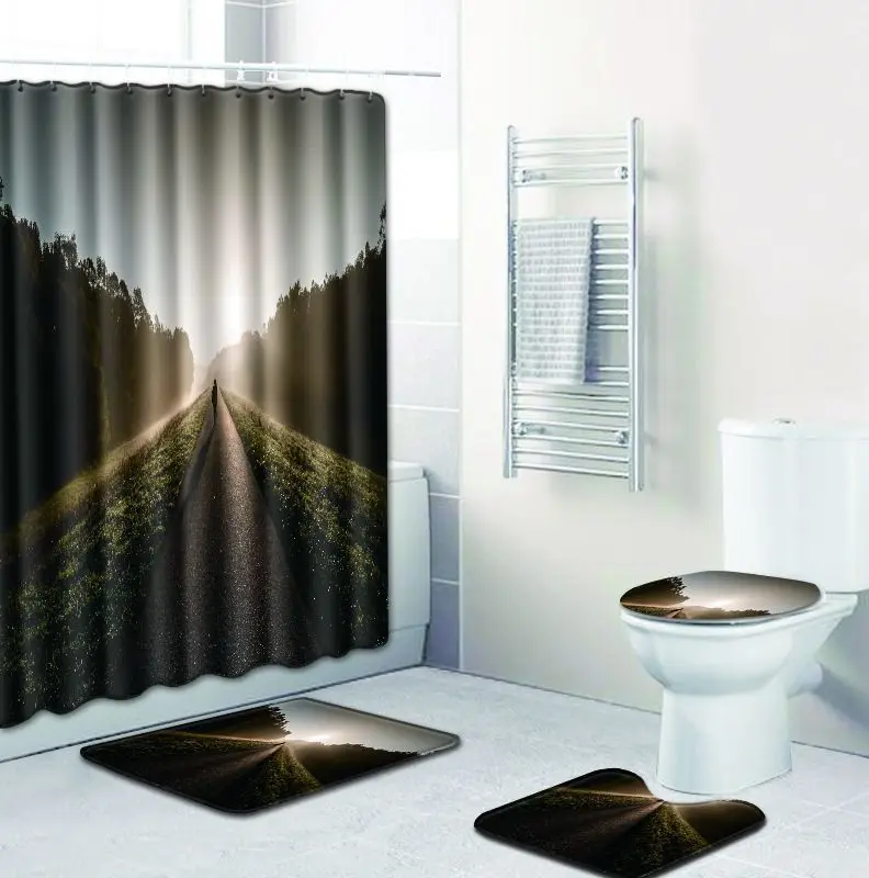 

Zeegle Bathroom Floor Carpet Non-Slip Pedestal Rug Lid Toilet Cover Bath Mat Set Absorbent Bathroom Rug Carpets