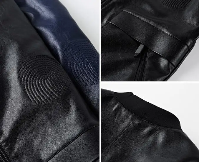 

Jacket Men Leather Motorcycle Spring Autumn Slim Stand Collar Male Basic Mens Casual High Quality Leather Coats Outwear Clothes