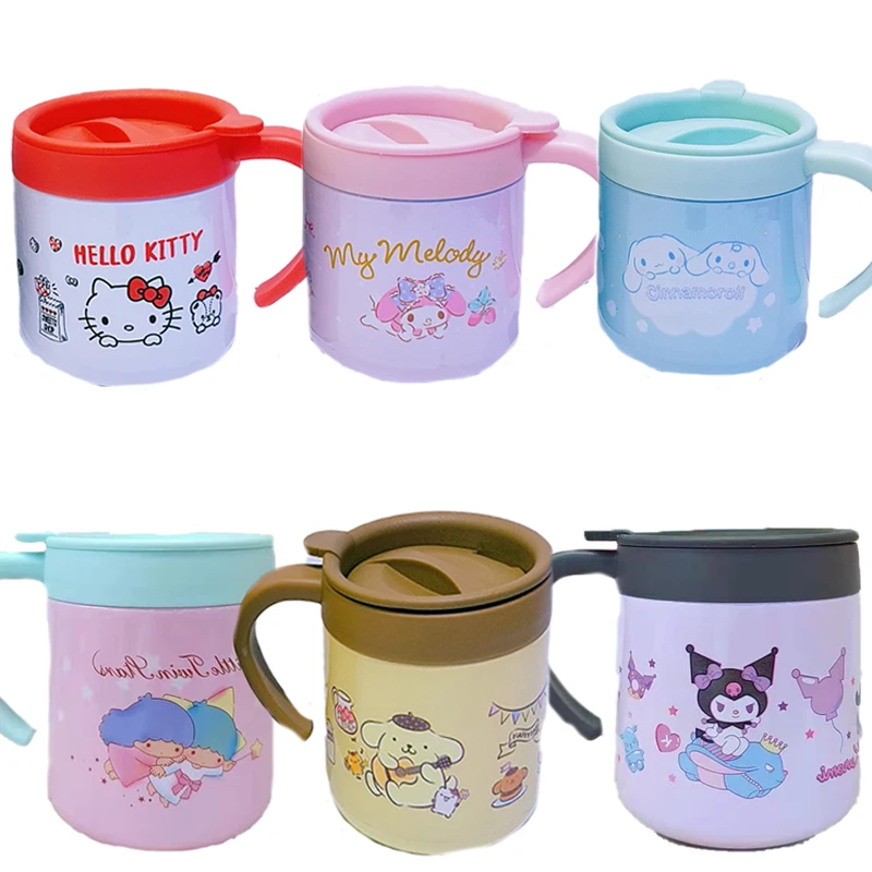 

Мультяшный аниме Kittycat Melody Cinnamorol Pomspurin Gemini Kuromi симпатичная ручка термос из нержавеющей стали детская игрушка праздничные подарки