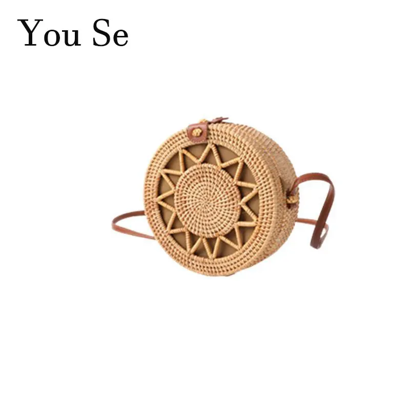 

You Se Chinese Traditional Characteristics Woven Rattan Handbags Shoulder Crossbody Bags for Women Summer New Style