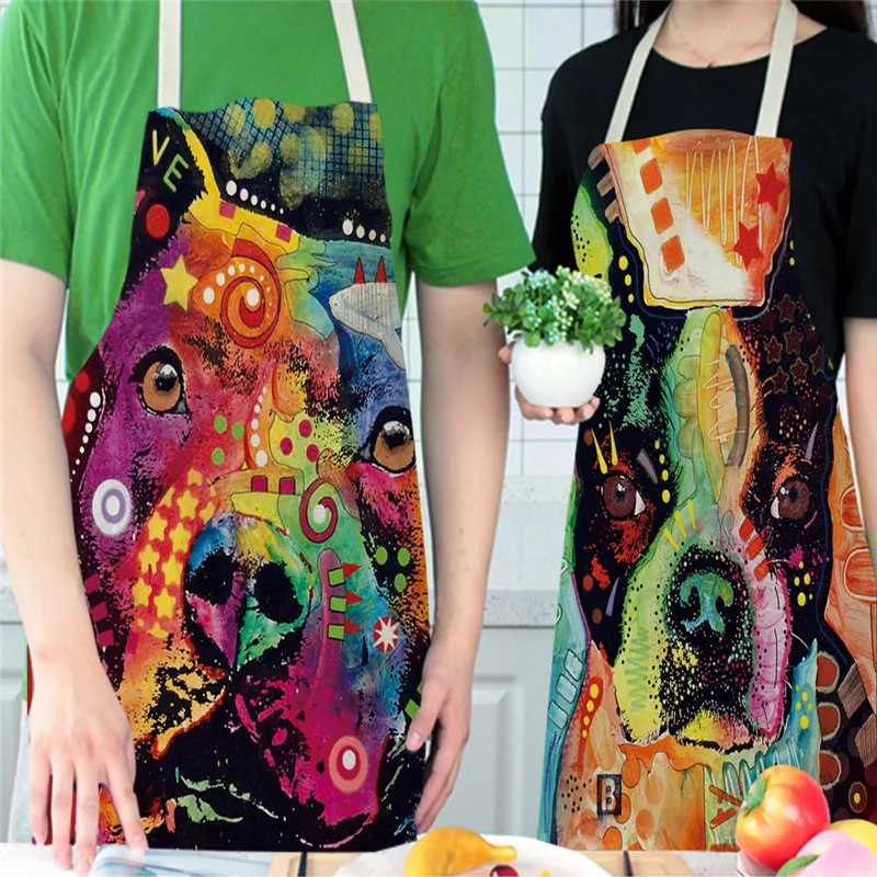 

Dog Apron Kitchen Aprons Linen Home Cooking Baking Coffee Shop Cleaning Accessory Pinafore Cleaning Tools cooking accessories