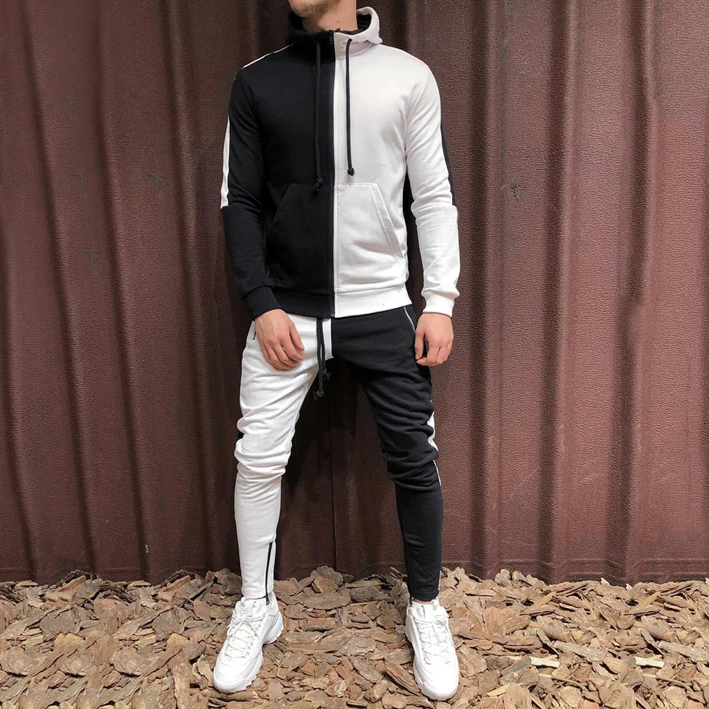 WOMAIL Мужская Осенняя Толстовка Лоскутная толстовка на молнии толстовки с