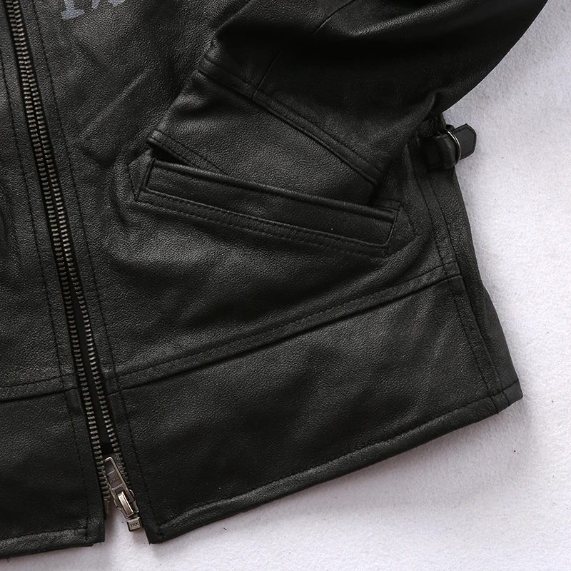 

Winter 2020 Autumn Free Shipping Genuine Jackets Men's High Quality Cow Leather Black Warm Coat Vintage Motor Jacket