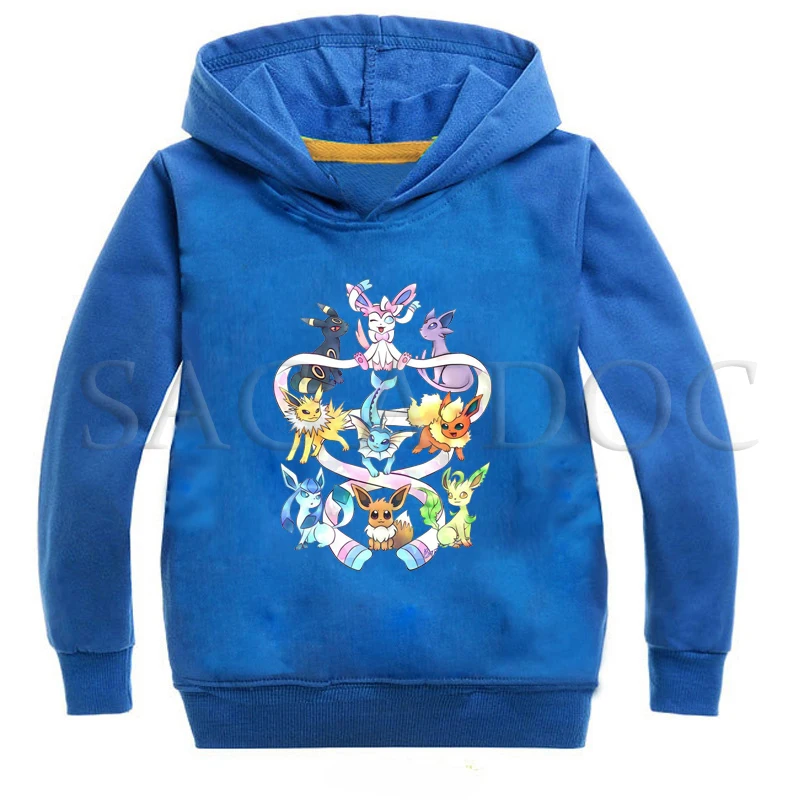 Hoodies 7 Толстовки для мальчиков с принтом «Покемон» на весну-осень одежда для детей детские толстовки с капюшоном для девочек Повседневный Спортивный пуловер - Цвет: Hoodies 7