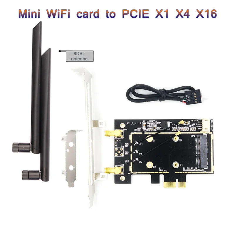 Wifi Adapter PCI-E 1X To Mini Pci Express Wifi Raiser wifi 6 Wireless card Support Bluetooth function Mini Pcie for windows 11