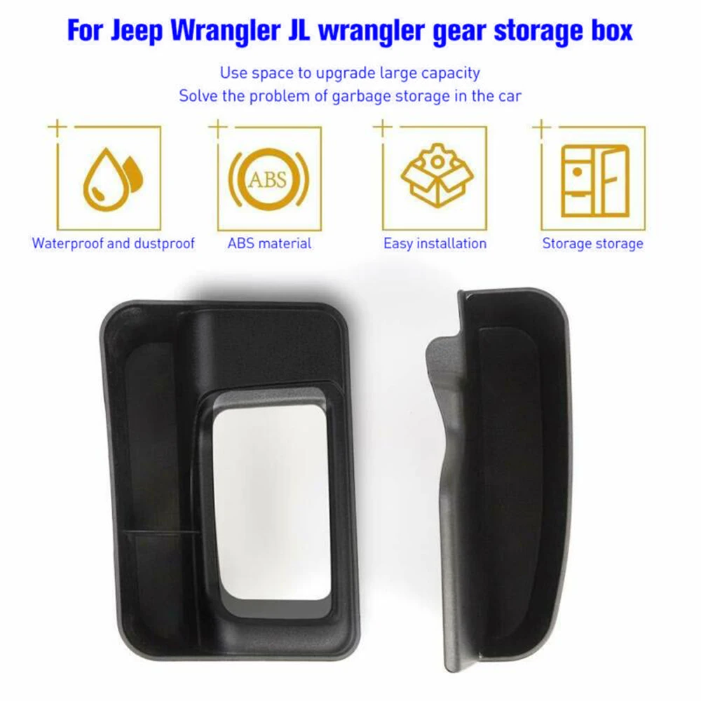 

ABS Plastic Side Storage Box Black For Jeep Wrangler JL Gladiator JT Double-sided Shift