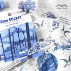 Набор наклеек с изображением милых голубых друзей в Корейском стиле, с мультяшными животными, для девочек, учетная запись рукоделие декоративный материал, школьные и офисные канцелярские принадлежности