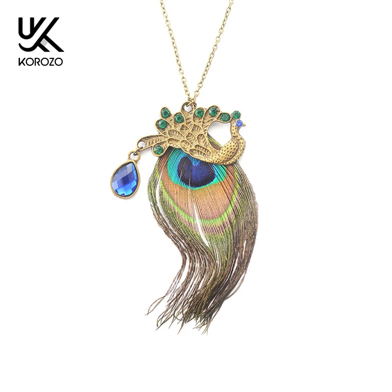 Ювелирное Павлин подвесное ожерелье в богемном стиле феникс свитер на цепочке с