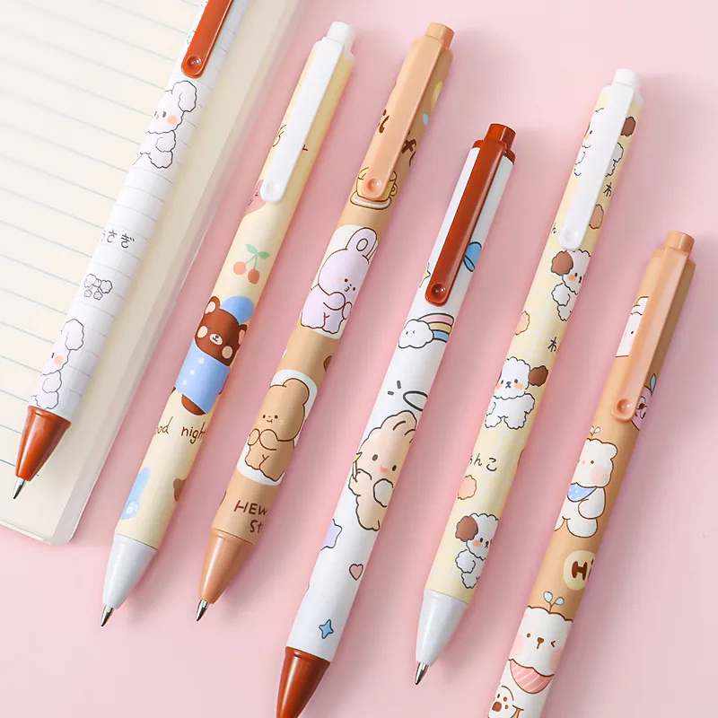 

6pcs/set 0.5mm Kawaii Gel Pen Creative Cute Neutral Ink Pen Children Gift School Office Writing Supplies Stationery for Girls