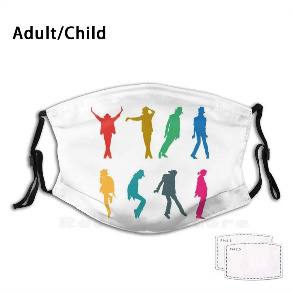 

Michael Funny Print Reusable Pm2.399 Filter Face Mask Michael Jackson King Pop Music Dance Dancer 80S 90S Black White