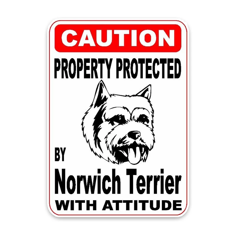 

New Personality Car Stickers Property Protected By Norwich Terrier Dog Motorcycle Decals Scratches PVC 14cm *10cm
