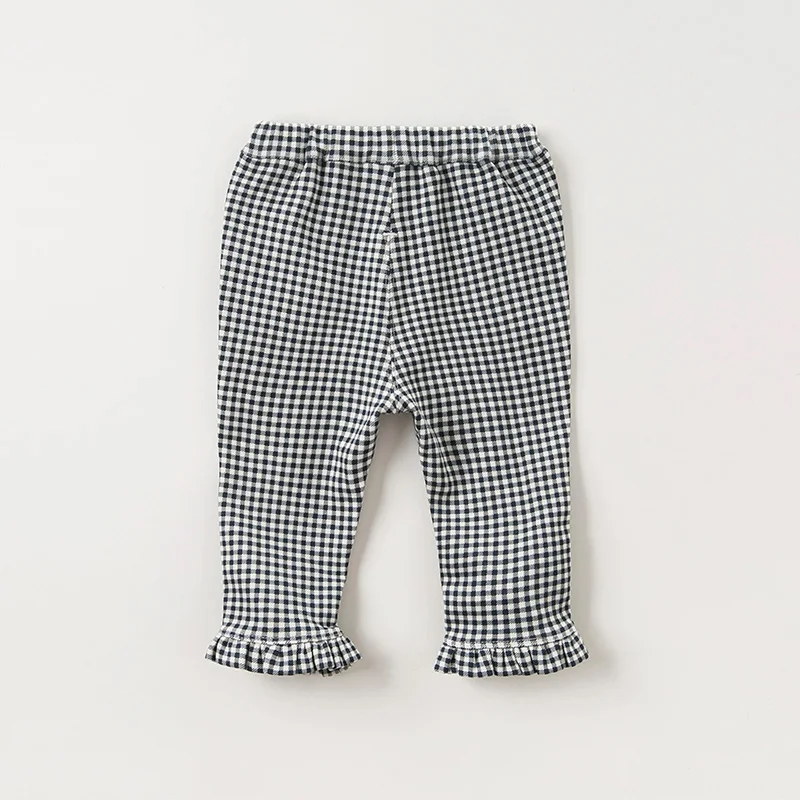 DBM11129 dave bella/осенние модные клетчатые штаны для маленьких девочек детские длинные