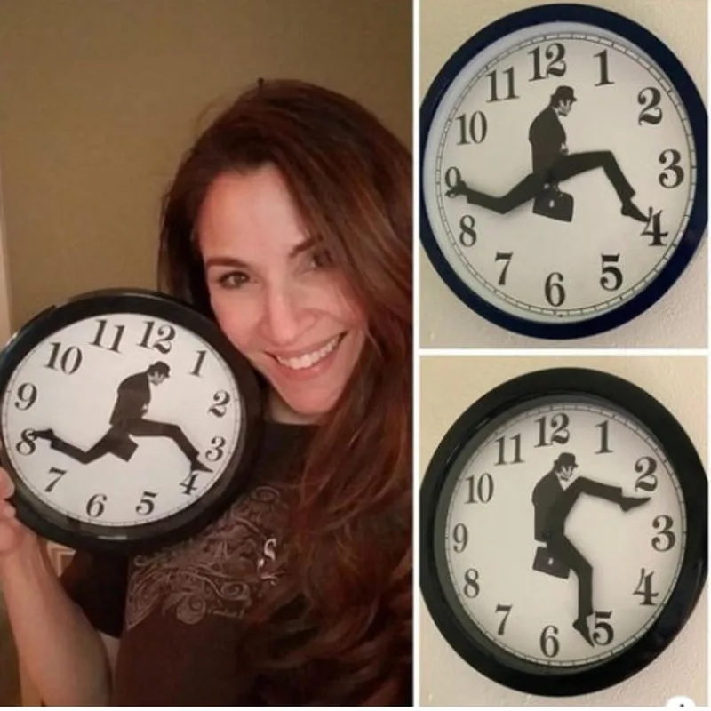 

Часы «Министерство глупых прогулок», креативные часы «время ходьбы», деловой портфель, стеклянные настенные круглые часы, украшение для оф...