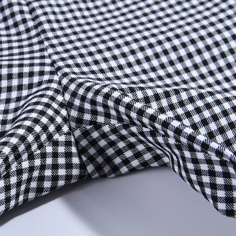 

New Plaid High Waist Casual Pants Women 2020 Ins Hot Button Tight Pants