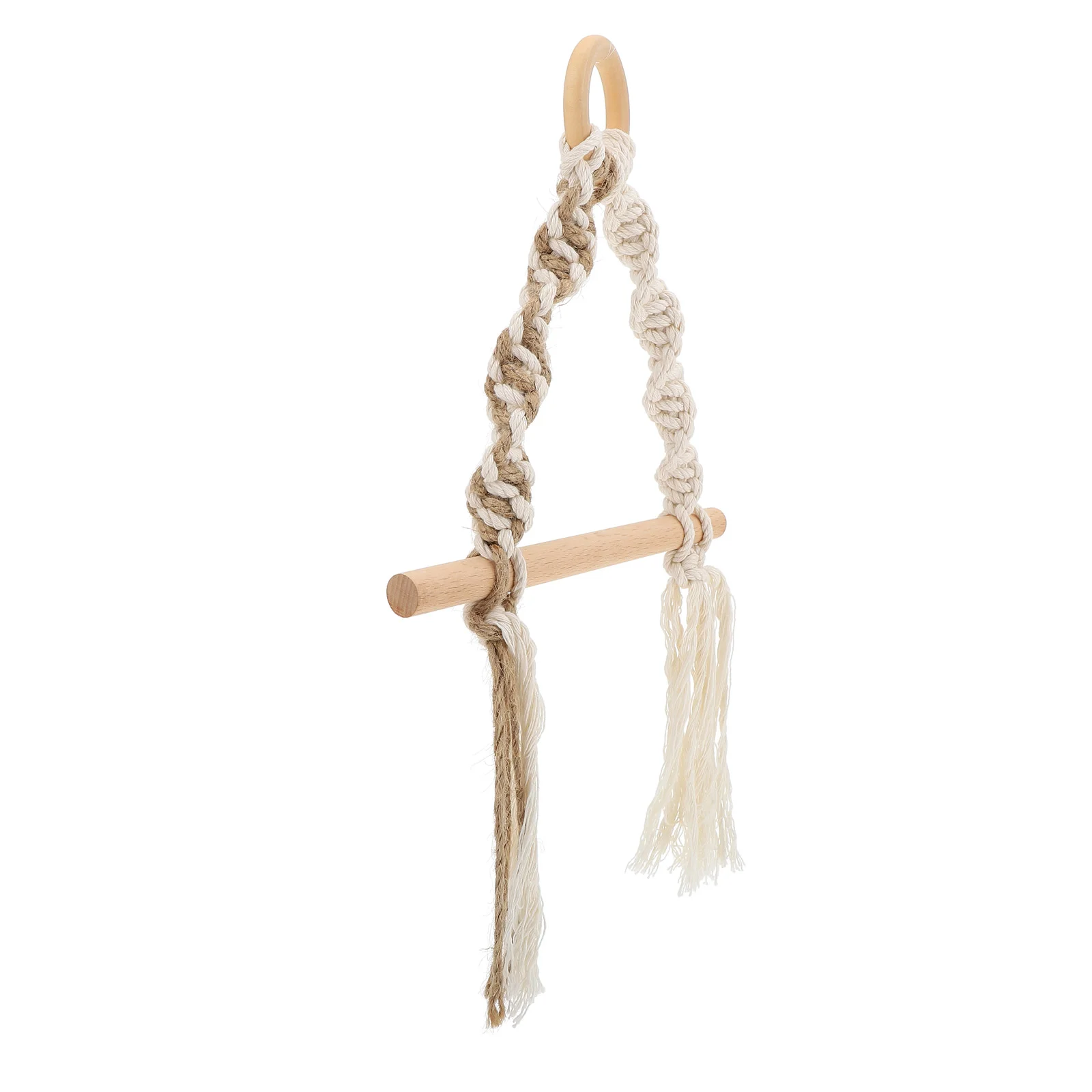 

1 шт. тканая веревка из хлопка и льна, настенная вешалка для салфеток, домашний декор (цвет древесины)