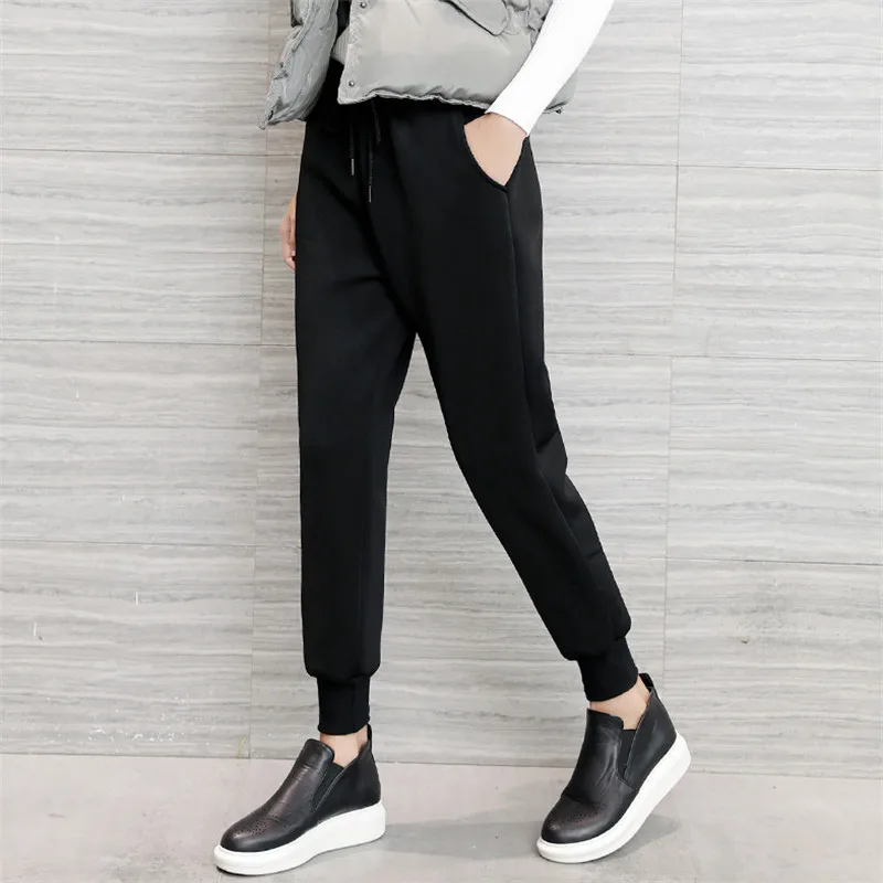 Женские зимние теплые брюки 2020 женские Плотные хлопковые корейские повседневные