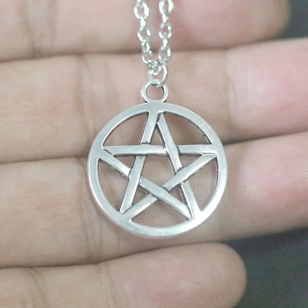 Модное винтажное ожерелье с подвеской в виде звезды и пентаграммы для женщин