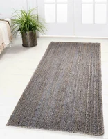 rug jute grey runner reversible handmade 2x8 feet braided rug look natural rug living room decoration