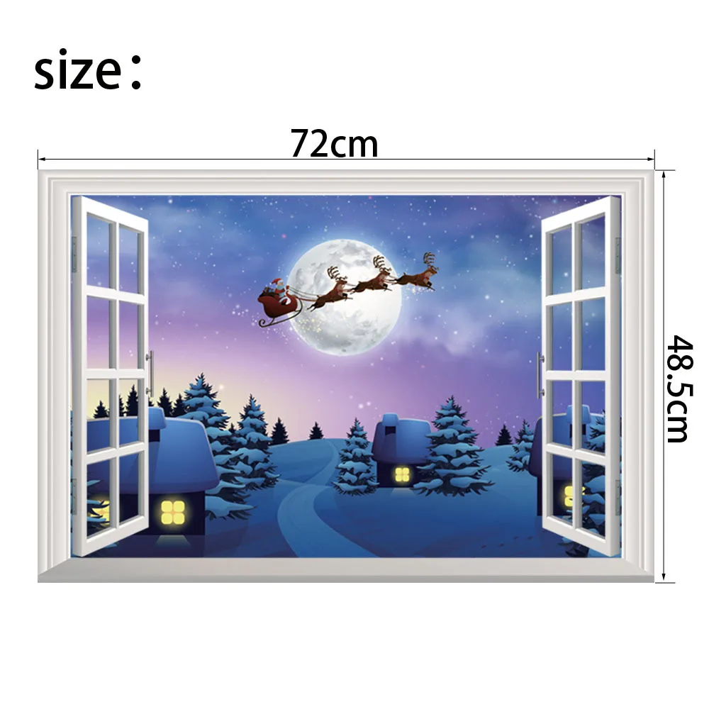 

Room Decor Bedroom Decor Christmas Window Paste 3D Wall Stickers Creative Christmas Decoration Sticker Home Decoration Wall