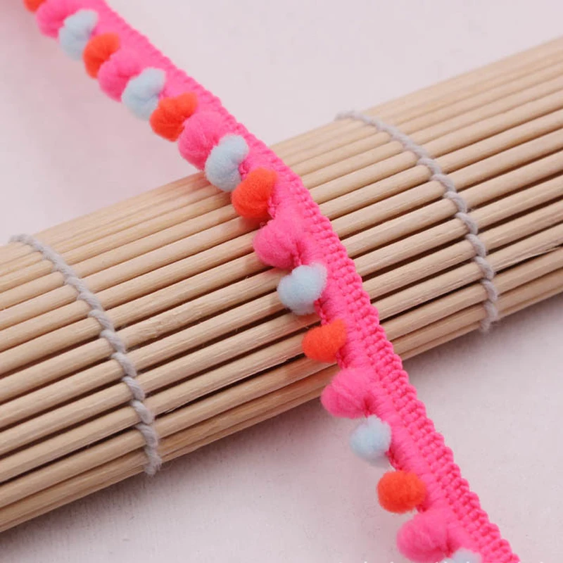 С помпонами отделка 12 мм Pom кружевная тесьма бахрома ленты фабричное кружево