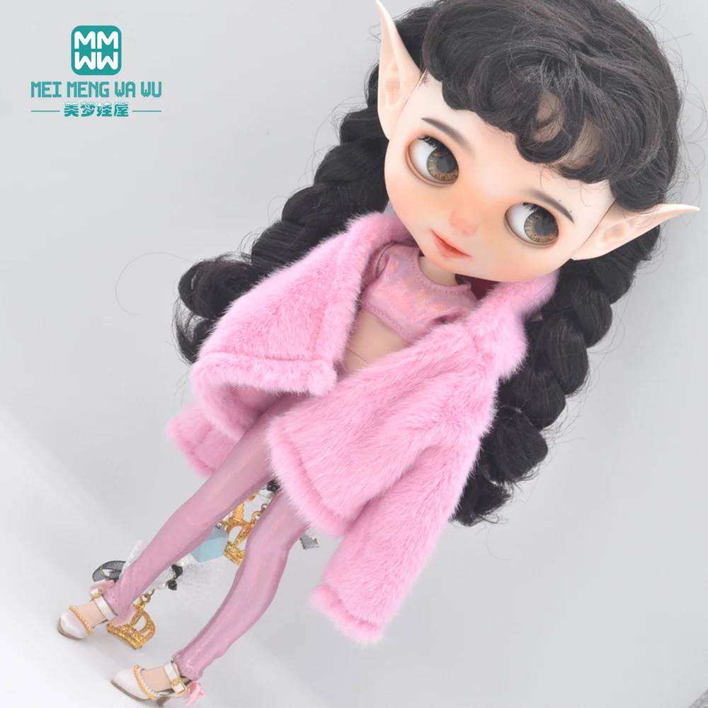 Подходит для Blyth Azone OB22 OB24 1/6 кукольная одежда модное меховое пальто плотная