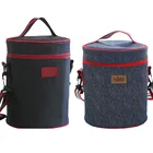Оксфордские Изолированные сумки для обеда круглые Bento упаковочные сумки ланч-пакет с ремешком через плечо кухонный Органайзер коробка для обеда аксессуары