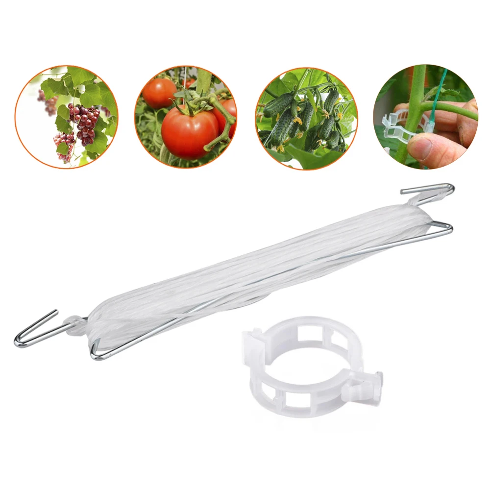 

Vegetables Clamp Efficiency Binder Tomato Holder J Hook Garden Buckle Tool Veggie Trellis Growth Twine Reusable Plant Support