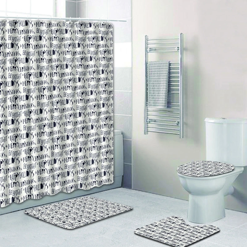 Zeegle 4 шт. набор ковриков для ванной водонепроницаемый душевой занавес